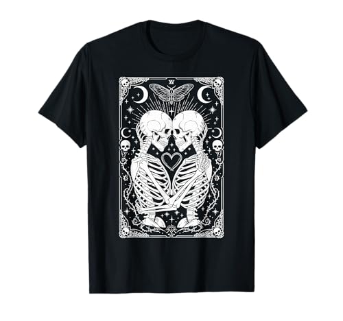 The Lovers Vintage Tarot Card Astrology Goth Halloween Women T-Shirt von Witchcraft Dark Goth Shirts Women