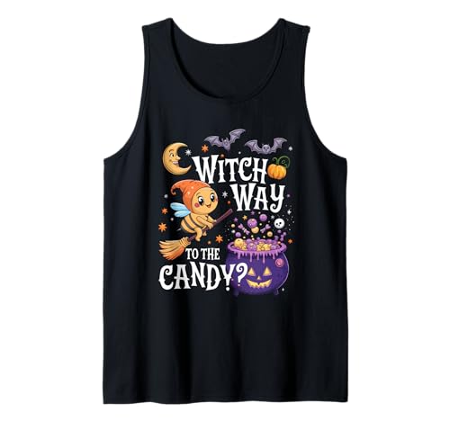 Funny Bee Witch Way to The Candy? Bee Witched Halloween Girl Tank Top Funny Bee Witch Way to The Candy? Bee Witched Halloween Girl Tank Top von Witches Be Crazy Halloween Funny Party