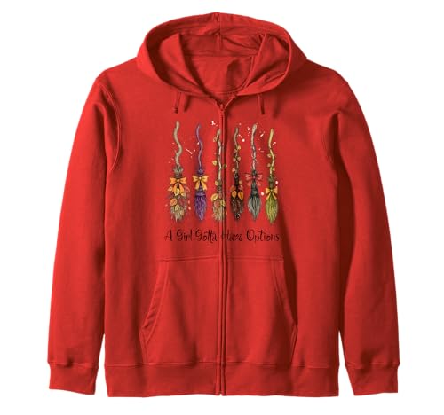 A Girl Gotta Have Options Lustiger Besen Hexen Halloween Kapuzenjacke A Girl Gotta Have Options Lustiger Besen Hexen Halloween Kapuzenjacke von Witches Halloween Autumn Magic Co.