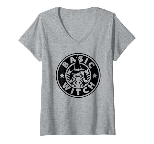 Damen Basic Witch T-Shirt Originalität Halloween T-Shirt mit V-Ausschnitt Damen Basic Witch T-Shirt Originalität Halloween T-Shirt mit V-Ausschnitt von Witches