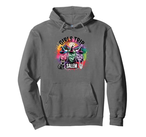 Girls Trip Salem Drei Hexen Katze Skelett Pullover Hoodie Girls Trip Salem Drei Hexen Katze Skelett Pullover Hoodie von Witchy Adventures Salem Getaway Graphics