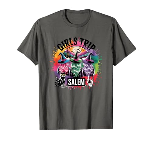 Girls Trip Salem Drei Hexen Katze Skelett T-Shirt Girls Trip Salem Drei Hexen Katze Skelett T-Shirt von Witchy Adventures Salem Getaway Graphics