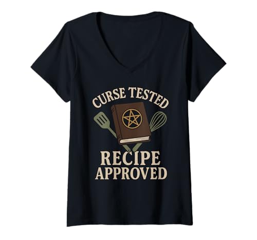 Damen Kitchen Witch Herbs Magic Moonlight Cooking Pagan Vibes T-Shirt mit V-Ausschnitt Damen Kitchen Witch Herbs Magic Moonlight Cooking Pagan Vibes T-Shirt mit V-Ausschnitt von Witchy Cozy Stirring Herbal Witchcraft Powered Tee