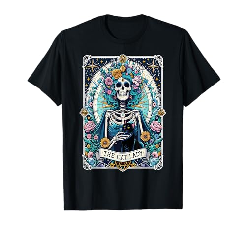 The Cat Lady Tarotkarte Skelett Katze Mama Katzenliebhaber T-Shirt The Cat Lady Tarotkarte Skelett Katze Mama Katzenliebhaber T-Shirt von Witchy Lady Cat Halloween Tarot Card Cat Lovers