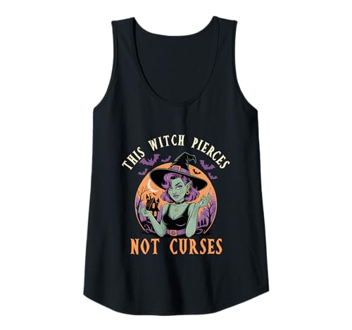 Damen Diese Hexe verflucht Nicht, sondern pierct Halloween-Hexen-P Tank Top Damen Diese Hexe verflucht Nicht, sondern pierct Halloween-Hexen-P Tank Top von Witchy Pierced Queen T-Shirt mit gruseligem Motiv