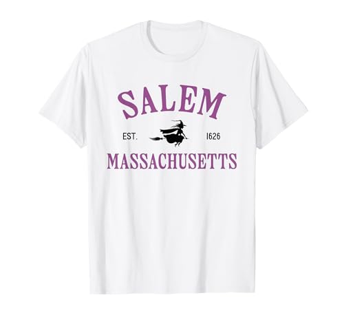 Salem Massachusetts Hexe Fliegender Besen Halloween Frauen T-Shirt Salem Massachusetts Hexe Fliegender Besen Halloween Frauen T-Shirt von Witchy Salem Broomstick Halloween Shirt Company