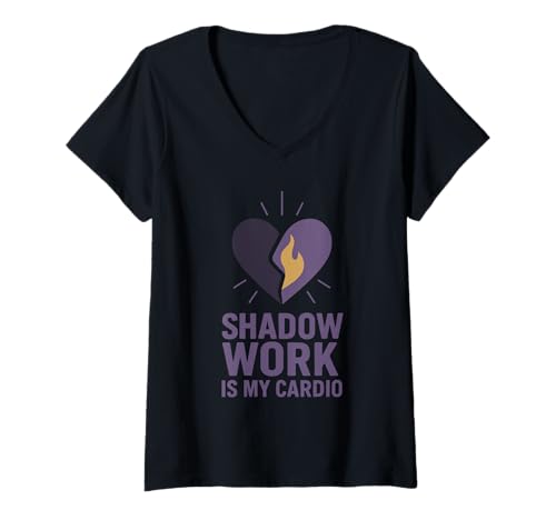 Damen Shadow Work Spiritueller Humor Emotional Healing Inner Child T-Shirt mit V-Ausschnitt von Witchy Therapy Mental Health Motivation Gift