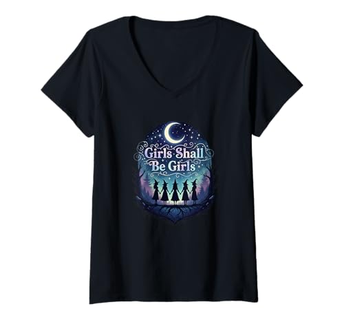 Damen Mädchen Werden Mädchen Sein | Witchy Coven Feminist Moon Design T-Shirt mit V-Ausschnitt Damen Mädchen Werden Mädchen Sein | Witchy Coven Feminist Moon Design T-Shirt mit V-Ausschnitt von Witchy Vibes