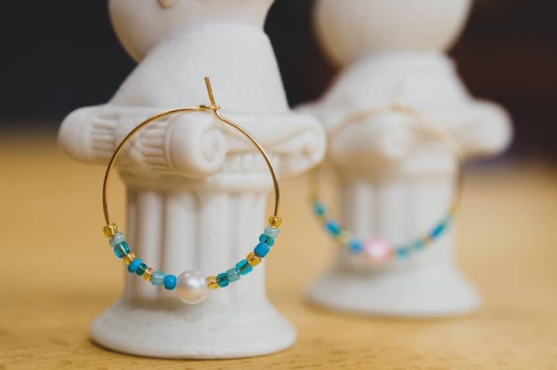 Perlenohrringe "Water Witch"/Ohrringe Hoops Creolen/ Modeschmuck Y2K Schmuck von WitchyPearls