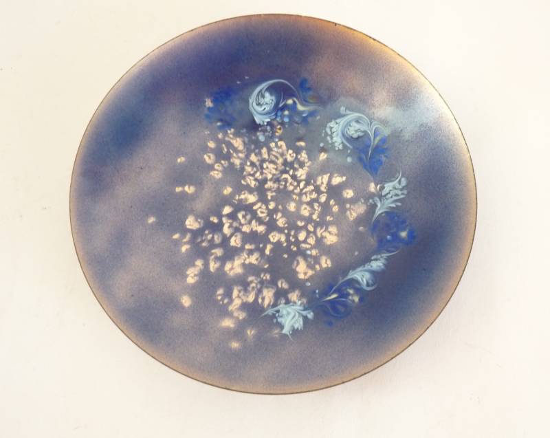 Vintage Emaillierte Kupferschale, Schmuckschale Emailliert, Kerzenhalter Emailliert von WithAScentOfCinnamon