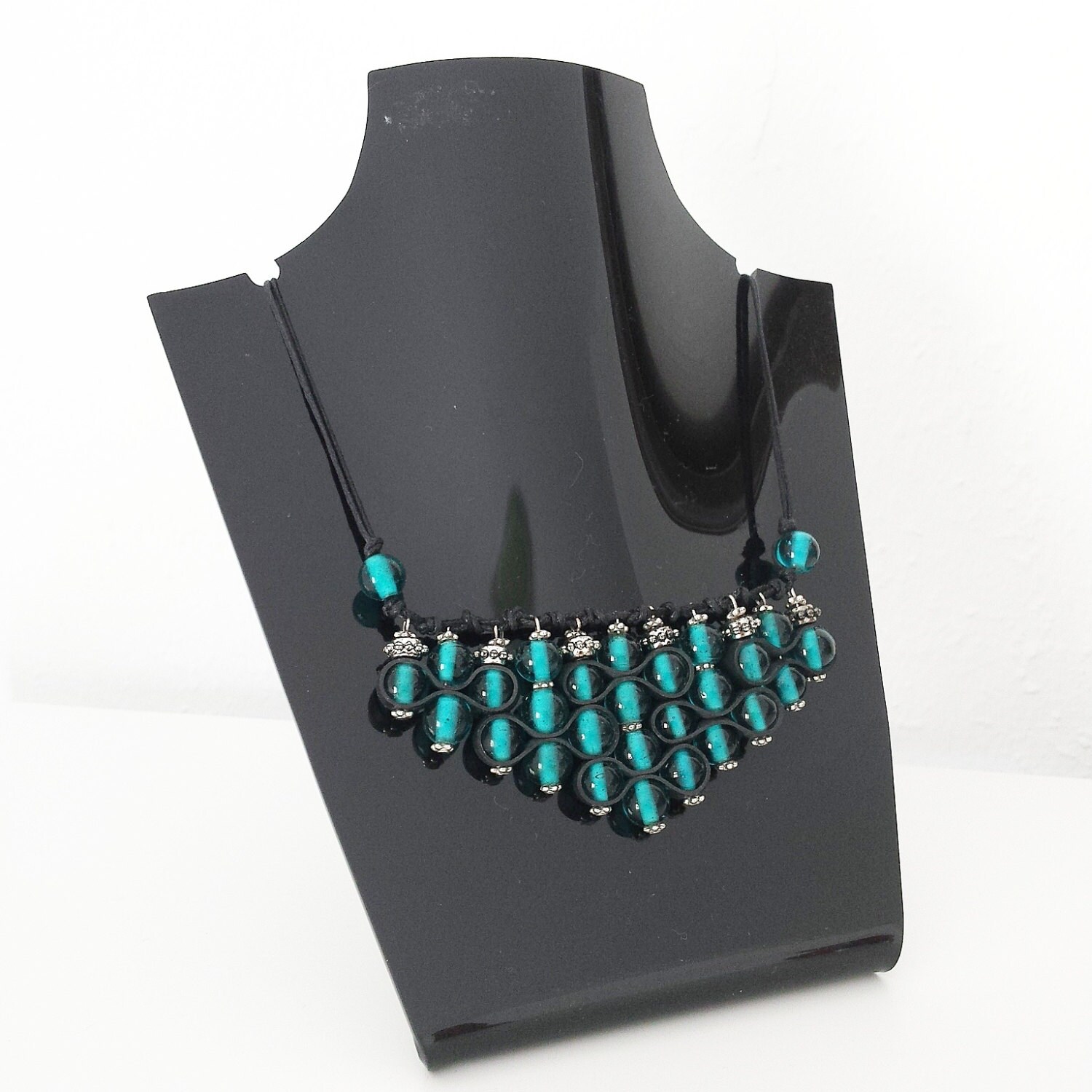 Blauw Groen Ketting Gemaakt Van Gummi Binnenband Fiets Recycling Uniek Cadeau - Gratis Verzending von WithLoveFromLiz