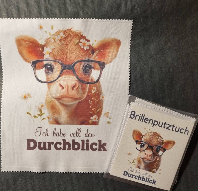 Brillenputztuch Kälbchen Durchblick Selbst Bedruckt Sublimation Display Glasreinigung von WithLovebySchimmels