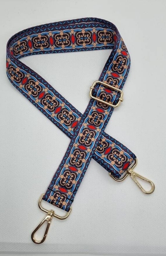 Gurtband Blau Rot Türkis Gold Silber Wechselgurt Taschengurt Für Taschen, Bauchtaschen, Boho von WithLovebySchimmels