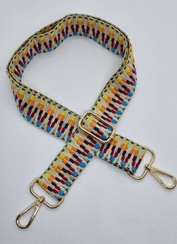 Gurtband Regenbogen Gelb Grün Rot Blau Gold Wechselgurt Taschengurt Für Taschen, Bauchtaschen, Boho von WithLovebySchimmels