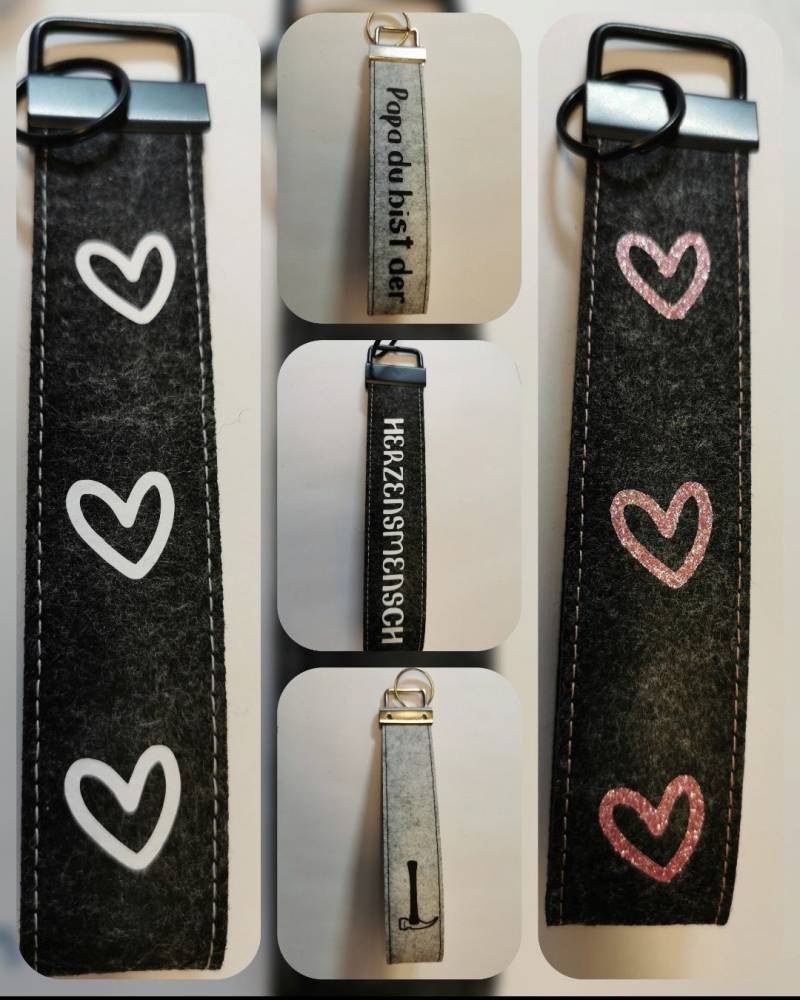 Schlüsselanhänger Aus Filz Mit Bunten Webbänder Muttertag Vatertag Statement von WithLovebySchimmels
