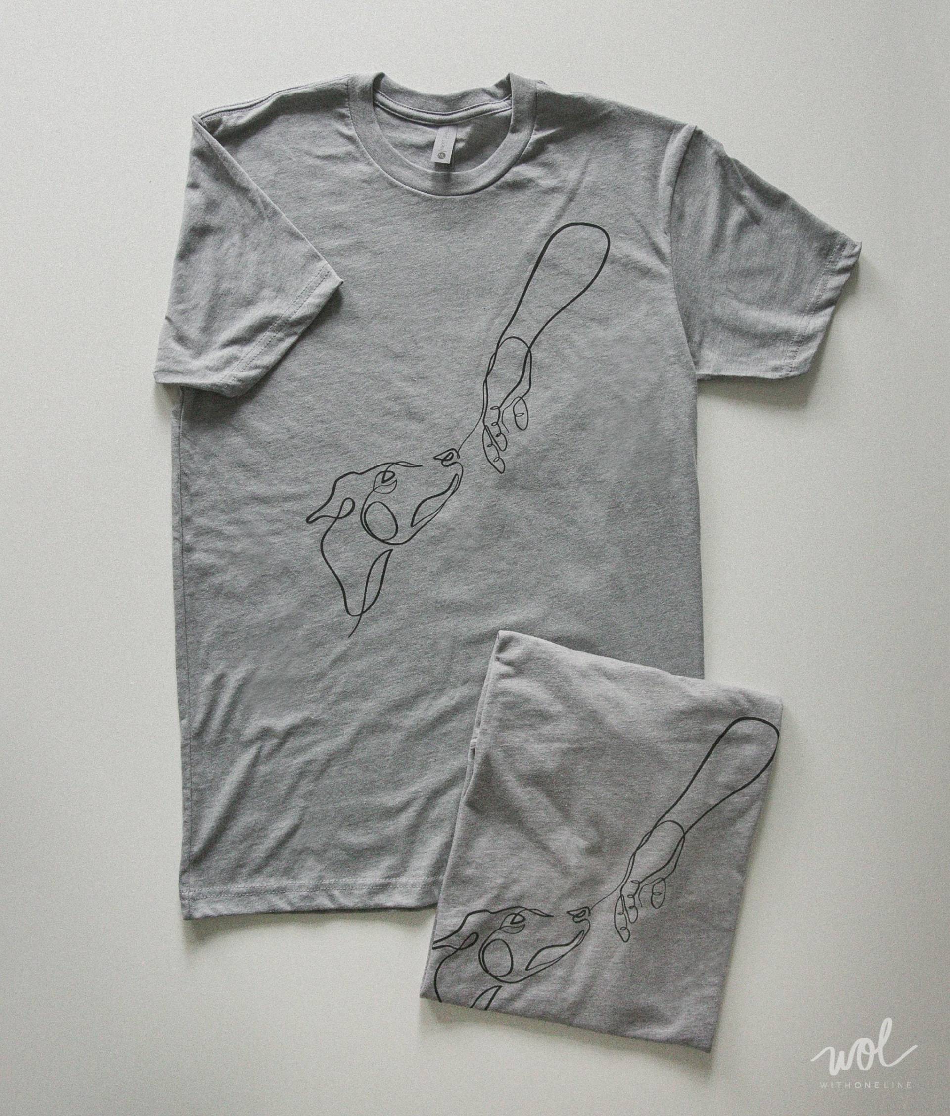Hunderettungs-T-Shirt "The Trust' Single Line Art Hunderettungs-T-Shirt "The Trust' Single Line Art von WithOneLine