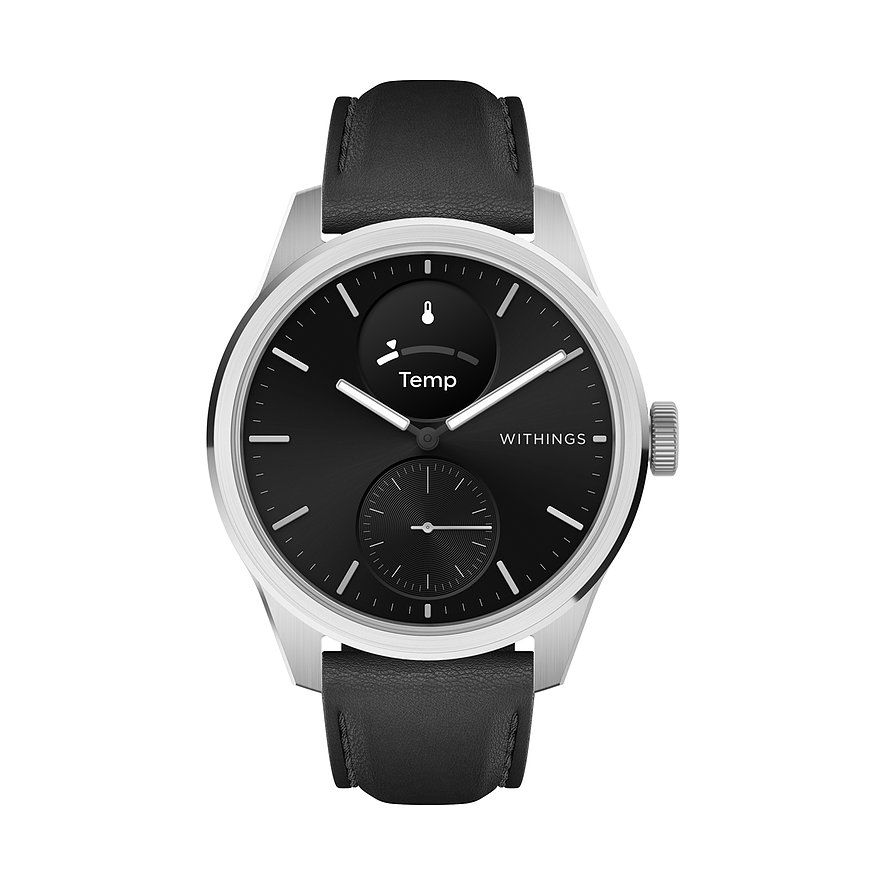 Withings Unisexuhr Scanwatch 2 - 42mm black HWA10-BUNDLE 1 Edelstahl von Withings