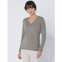 Witt Weiden Damen Kaschmir-Pullover grau-meliert von CREATION L PREMIUM