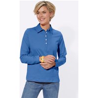 Witt Weiden Damen Langarm-Poloshirt blau von Witt