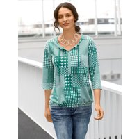 Witt Damen Print-Shirt, grün-ecru-bedruckt von Witt