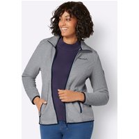 Witt Damen Fleecejacke mit Stickerei, grau-meliert von Witt