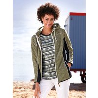 Witt Weiden Damen Fleece-Jacke oliv-weiß-meliert von Witt