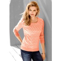 Witt Weiden Damen Strickpullover apricot-weiß-getupft von Witt