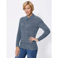 Witt Weiden Damen V-Ausschnitt-Pullover blau-meliert von Witt