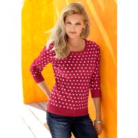 Witt Weiden Damen Strickpullover rot-weiß-getupft von Witt