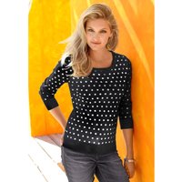 Witt Weiden Damen Strickpullover schwarz-weiß-getupft von Witt