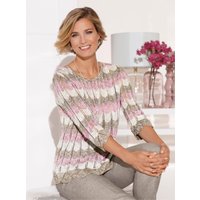 Witt Damen 3/4 Arm-Pullover, sesam-puder-gemustert von Witt