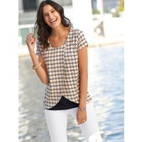 Witt Weiden Damen Kurzarmshirt apricot-weiß-bedruckt von Witt