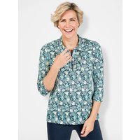 Witt Weiden Damen Poloshirt marine-zitrone-bedruckt von Witt