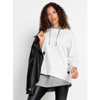 Witt Weiden Damen Sweatshirt weiß-hellgrau-meliert von Witt