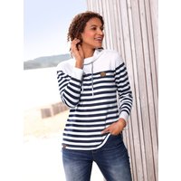 Witt Weiden Damen Sweatshirt weiß-marine-geringelt von Witt