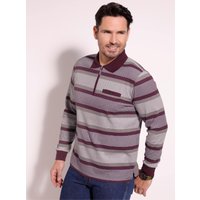 Witt Herren Poloshirt, burgund-taupe-gestreift von Witt