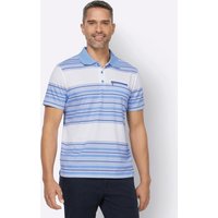 Witt Weiden Herren Poloshirt weiß-himmelblau-bedruckt von Witt