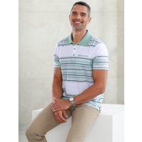 Witt Weiden Herren Poloshirt weiß-mint-bedruckt von Witt