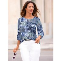 Witt Weiden Damen Bluse royalblau-ecru-bedruckt von Witt