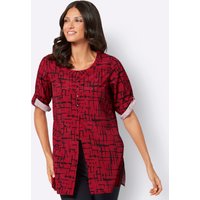 Witt Damen Longbluse, rot-schwarz-bedruckt von Witt