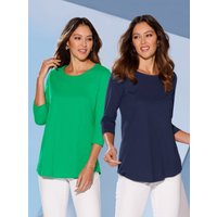 Witt Weiden Damen Longshirt grasgrün + marine von Witt