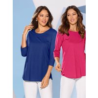 Witt Weiden Damen Longshirt royalblau + pink von Witt