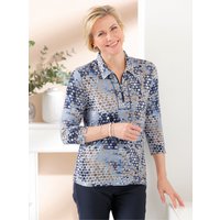 Witt Weiden Damen Poloshirt bleu-sesam-bedruckt von Witt