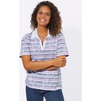 Witt Weiden Damen Poloshirt weiß-flieder-geringelt von Witt