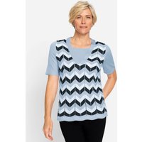 Witt Weiden Damen Pullover eisblau-ecru-gemustert von Witt