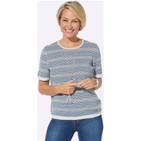 Witt Weiden Damen Pullover mittelblau-weiß-geringelt von Witt