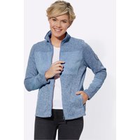 Witt Weiden Damen Strickfleece-Jacke mittelblau von Witt