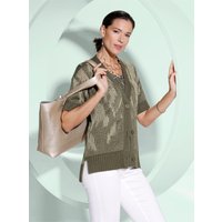 Witt Weiden Damen Strickjacke khaki-goldfarben-gemustert von Witt