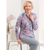 Witt Weiden Damen Winter-Shirt steingrau-altrosa-bedruckt von Witt