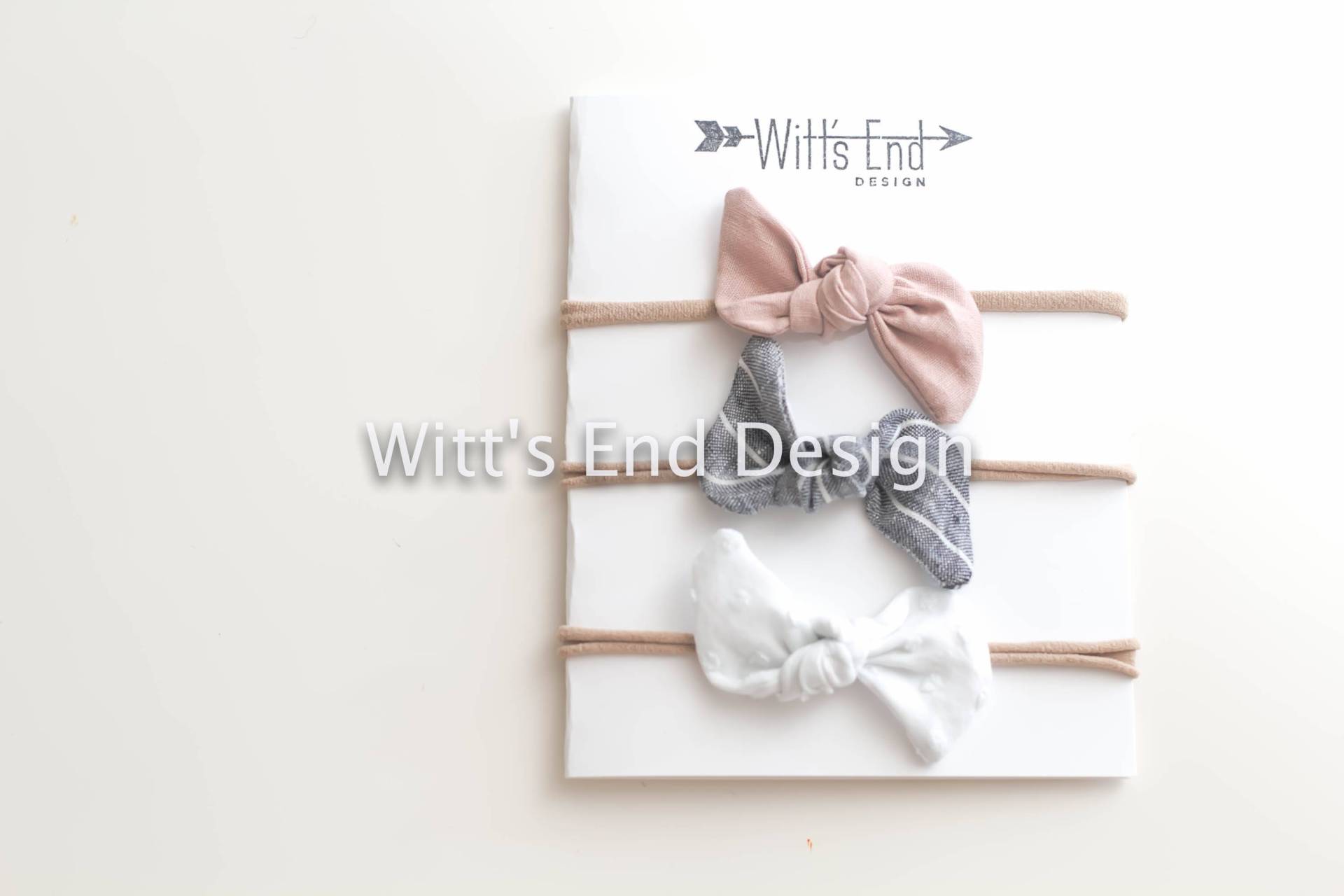 Nylon-stirnband-Set-Neues Baby-Geschenk-stirnband/Schleifen-Kollektion - 3Er-Set Blush Auf Nylon- Oder Metallclip Nylon-stirnband-Set-Neues Baby-Geschenk-stirnband/Schleifen-Kollektion - 3Er-Set Blush Auf Nylon- Oder Metallclip von WittsEndDesign